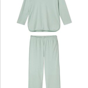 Lake Pajamas Pima Long-Long Set in Parisian Green - M
